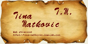 Tina Matković vizit kartica